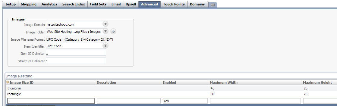 Steps to display Item images in Suite Commerce Advance web sites.