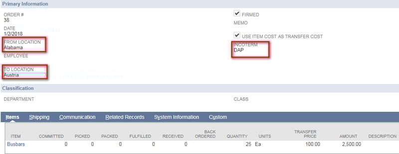 How to Generate “Transfer Order” in NetSuite ?
