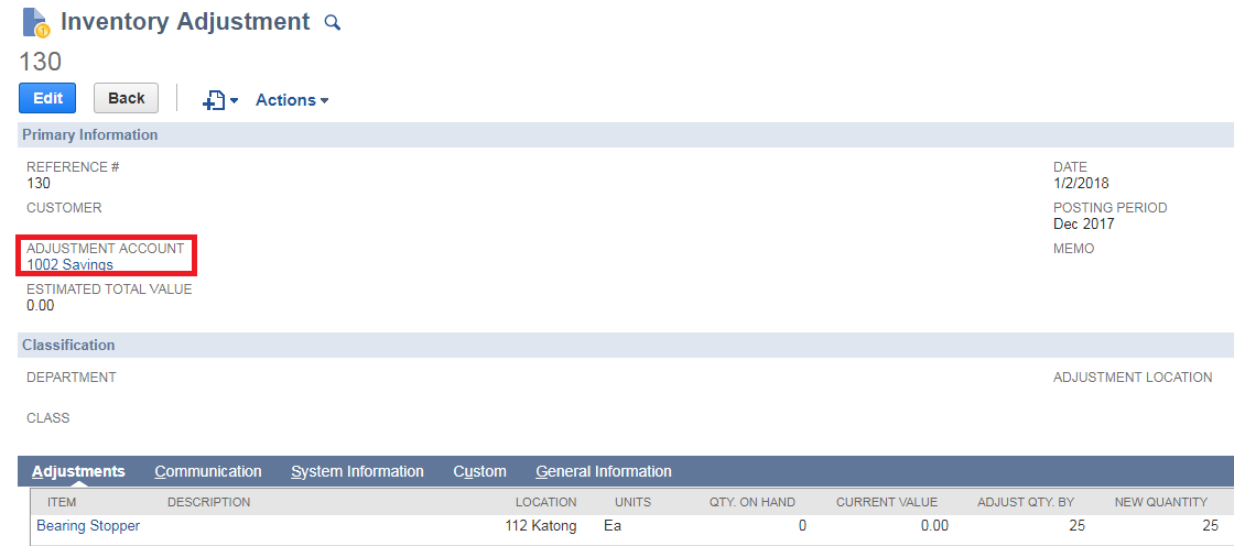 Creating Adjustment Inventory & Adjust Inventory Worksheet in NetSuite