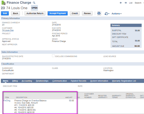 Finance charge