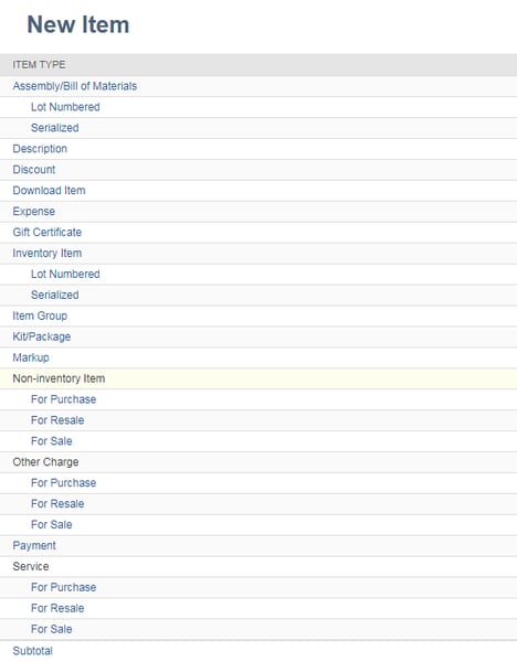 Explain about “Inventory Record & Item Types” in NetSuite